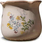 Dosayes Rustic Ceramic Planter, 6 Inch Tuscan Vintage Flower Pot with Drainage, Farmhouse Garden Pot for Indoor Plants, Kitchen & Garden Tuscan Decor, Plant Lover Gift (Yellow)
