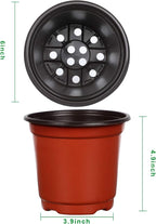 Augshy 75 Pcs 6" Plastic Plants Nursery Pot, Indoor Outdoor Seed Starting Pots