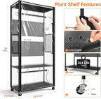 Bstrip Indoor Greenhouse Cabinet with Pegboard, Indoor Greenhouse with 4 Pack 96W Full Spectrum Grow Light for Indoor Plant, Foliage Plants, 29.5"x13.8"x59"