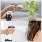 Worldgsb 2 Pack Glass Spray Bottles with Silicone Sleeve, 16 oz Empty Refillable Containers with Adjustable Spray Nozzles, Spray Bottles for Hair, Cleaning Solutions and Plants Black&Grey