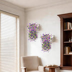 Artificial Fake Flowers Plants for Outdoor Spring Summer Decoration, 2 PCS Faux Silk Daisy Flowers No Fade UV Resistant Realistic for Outside Home Planter Porch Patio Balcony Yard Decor (Purple)