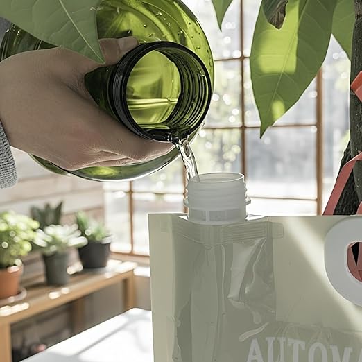 6.5L Plant Self Watering Bag, Automatic Drip Irrigation System with 4 Adjustable Outlets & Precision Flow Control Valves, Waterer for Indoor Outdoor Potted Plants & Flowers, Vacation Care（3PCS）
