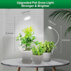 SANSI Grow Lights for Indoor Plants, Pot Clip LED Plant Light for Growing Full Spectrum, Plant Growing Lamp with 4-Level Dimmable, Auto On Off 3 6 12 Hrs Timer for Pot Plants, White 10W 3-Pack