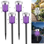 4Pack Solar Bug Zapper Outdoor Mosquito Repellent Outdoor,Waterproof Mosquito Zapper for Outside,Mosquito Trap Used to Repel Gnat Small Flying Insect,Solar Fly Zapper for Garden Yard Patio