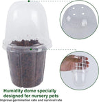 winemana 36 Set Nursery Pots with Humidity Dome, Clear Nursery Pots for Plants, Seed Starting Pots with Drainage Holes & Plant Labels for Vegetables Flowers Garden Plants