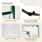 EAGLE PEAK 12x8 Portable Walk in Greenhouse, Pop Up Indoor Outdoor Greenhouse, Green House Kit with Zippered Roll-Up Doors, Windows + Support Pole, Woven Cover, Translucent