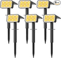 Solar Spot Lights Outdoor, [6 pack/118 LED] 4 Modes Auto On/Off Solar Landscape Spotlights, Ip67 Waterproof Solor Powered Pathway Lights for Outside Yard Garden Walkway Tree Patio (Warm White)