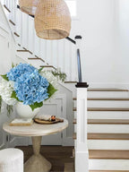 ZYTUYO 4 Pcs Real Touch White Light Blue Hydrangeas Artificial Flower 21'' Realistic Faux Latex Hydrangeas Flower for Home Decor Kitchen Living Room Spring Table Wedding Xmas Arrangement