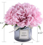 XIAYAN Artificial Flower and Glass Bottle Set, Isn Style, Suitable for Living Room, Dining Table, Office, Wedding, Hotel Banquet and Family Decoration. (Pink Purple)