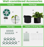Foldable Cucumber Trellis - 2 Pack, A-Frame Garden Trellis 46" L x 18" W, Steel Climbing Plants Support Raised Bed Trellis with Twist Ties & Plant Bags for Climbing Plants Outdoor