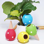 Terracotta Self Watering Spikes, 4 Pack Watering Globes for Indoor Outdoor Plants, Slow Release Plant Self Watering Planter Insert Devices for Travel, Vacation, Garden Care, Cute Small Ball Shape
