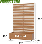 Casaphoria Metal Raised Garden Bed with Trellis and Wheels, 72"x47"x16" Arched Planter Box for Climbing Plants, Vegetables & Vines, Features Drainage Holes and Privacy Screen, Brown-Harold