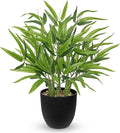 GnFlus Artificial Bamboo in Black Potted Fake Bamboo Plant-Faux Tree in Pot for Farmhouse Home Living Room Desk Indoor Outdoor Shelf Office Decor