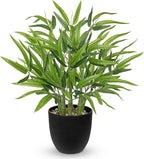 GnFlus Artificial Bamboo in Black Potted Fake Bamboo Plant-Faux Tree in Pot for Farmhouse Home Living Room Desk Indoor Outdoor Shelf Office Decor