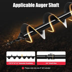 1500W Electric Post Hole Digger with 4-inch Auger Bit & 11.81inch Extension Rod, 1.6HP Pure Copper Motor Earth Auger Fence Post Digger for Post Holes Earth Digger Planting, 190-200 RPM