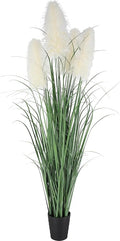 7ft Artificial Plants Onion Grass, 83 inch Fake Shrubs Wheat Grass in Pot, for Indoor Outdoor Garden Office Home Decor, Faux Plant Greenery, Green