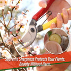 SUIZAN Bypass Pruning Shears 8” - Professional Japanese Hand Pruners Garden Scissors Gardening Tools