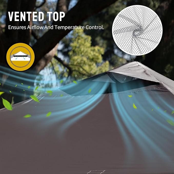 CROWN SHADES 10x10 Pop Up Canopy - Beach Tent with One Push Setup - Outdoor Sun Shade for Events, Parties, Camping - Gazebo with STO-N-Go Cover Bag, Silver Coated Top, 3 Height& 4 Sand Bags, Coffee