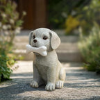 Solar Dog Statue with Glowing Bone Light, Outdoor Puppy Figurine for Garden Yard Decor, Gift for Dog Lovers, Mom, Grandma, Perfect for Birthday, Housewarming, Pet Memorial