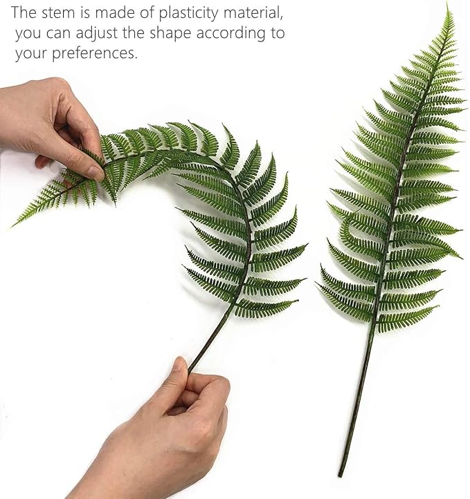 PASYOU Artificial Foliage Plants, Fake Plastic Grass Faux Shrubs Simulation Ferns Leaf Real Decoration for Indoor Outdoor Home Decor Garden Party Balcony Patio Planter Filler DIY - Fern Leaves 5 Pcs