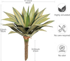 Artificial Agave Plant Outdoor 22” Tall, Large UV Resistant Fake Agave Plants with 23 Pre-Dusted Leaves, Faux Succulents Plant for Home Front Porch Patio Garden Yard Indoor Decor 2Pack