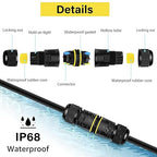 Junction Box Outdoor Waterproof Electrical Cable Connector,NineLeaf 9PK 3-PIN M20 Extension Electrical Cable Protector for Cable Diameter Ø5-12mm,for Outdoor Road Landscape Lights,External Cord Boxes