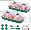 Pattiumo 2 Packs Seed Starter Tray with Grow Lights, 72 Cells Silicone Seed Starter Kits with Humidity Dome, 3 Lights for Seed Starting, 4 Timing Set, 8 Full Spectrum Germination Kit for Plant Seeds