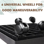 15.3 Inch Square Rolling Plant Caddy Saucer with Wheels, Heavy Duty Wheeled Planter Stand for Potted Plant, Coaster Roller Base Tray with Casters, Flower Pot Dolly Holder for Indoor Outdoor