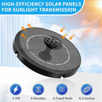 3.5W Solar Powered Water Fountain for Bird Bath Solar Water Pump with 6 Nozzles,Floating Solar Fountain Pump Outdoor Garden Bird Bath Fountain