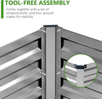 2PCS 6x3x1ft Galvanized Raised Garden Bed,Outdoor Planter Box Metal Patio Kit Planting Bed for Vegetables Flowers Herb,Silver