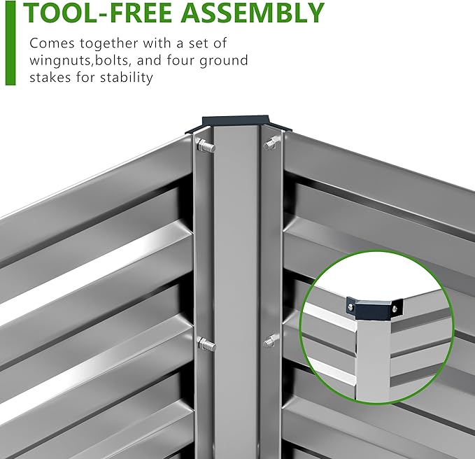 2PCS 9x3x1ft Galvanized Raised Garden Bed,Outdoor Planter Box Metal Patio Kit Planting Bed for Vegetables Flowers Herb,Silver