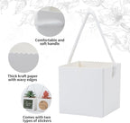 Temlum 2.5 Inch Succulent Wrap Bags (Fits 2.5″ Pots) with Thank You & Let Love Grow Stickers, Small Gift Box for Wedding, Baby Shower, Succulent Party Favors for Guests (White 100pcs)