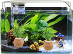 4 PCS Aquatic Plants Fixed Ring Set, Anti-Floating Ceramic for Fixing Water Plants Fish Tank Landscaping Ornaments Aquarium Decoration (Red)
