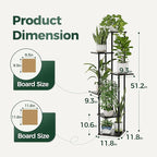 Bamworld Tall Plant Stand Indoor 6 Tier Plant Holder for Multiple Plants Corner Shelf Stand for Patio Garden Balcony Living Room Bedroom Dark Brown