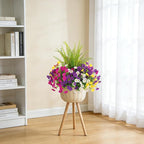 Artificial Flowers Fake Plants for Outdoors Decoration, 12 Bundles Silk Morning Glory with Boston Fern Realistic UV Resistant Faux Spring Flowers for Outside Planter Yard Patio Garden Home Indoor Urn