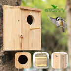 2 Pack Bird Houses for Outside, Wooden Birdhouse Kit with Front Clean-Out Door, Solid Wood Outdoor Nesting Box for Backyard Birdwatching