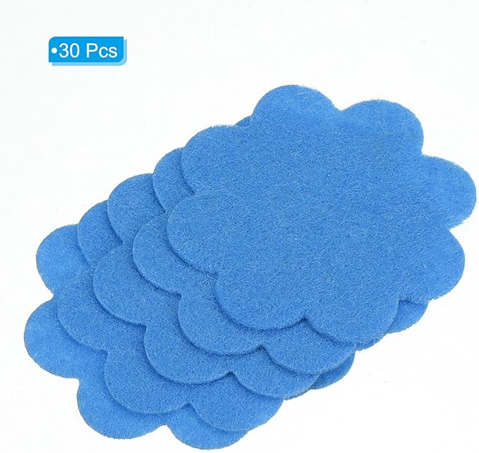 PATIKIL 2 Inch Plant Pot Hole Pad, 30 Pack Non-Woven Fabric Flower Shape Bonsai Bottom Soil Mat, Blue
