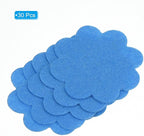 PATIKIL 2 Inch Plant Pot Hole Pad, 30 Pack Non-Woven Fabric Flower Shape Bonsai Bottom Soil Mat, Blue