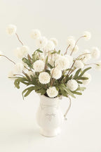 Floroom 6pcs Ivory Faux Silk Mums Artificial Flowers, Bulk Fake Small Mini Chrysanthemums with Stems for DIY White Wedding Centerpieces Floral Arrangements Vase Fillers Home Decorations