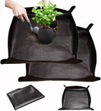 BIUWING 2PCS Indoor Plant Transplanting Repotting Mat Foldable Garden Work Cloth Waterproof Thicken Gardening Mat, Black (26.8" x 26.8")