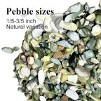 Natural Pea Gravel Pebbles for Plants, Fish Tank Gravel, Small Rocks for Outdoor Landscaping, Terrarium, Fish Tank, Home Decoration (10 Pounds, 1/5-3/5 inch, Green)