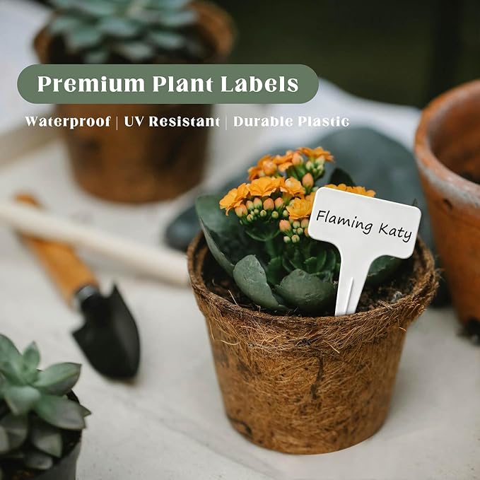 200 Pcs Thick T-Type Plant Labels, 4 Inch Waterproof PP Hard Plastic Garden Markers, Reusable Nursery Tag Stakes for Indoor Outdoor Potted Plants, Seedlings, Flowers, Vegetables & Herbs(Red)