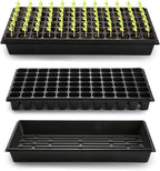 RooTrimmer 10 Pack 1020 Trays No Holes and 10 Pack 72 Cell Seed Starter Tray, 20" x 10" - Heavy Duty Reusable Plastic Seed Starter Kit for Microgreens, Seed Germination & Plant Propagation (10 Sets)