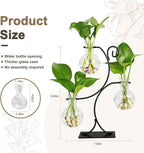 Renmxj 2026 New Desktop Plant Propagation Stations, Plant Terrarium with Metal Stand, 3 Bulb Glass Propagation Vases for Hydroponic Plants, Home Office Decor Planter Gardening Gifts for Women