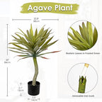 Briful Large Fake Agave Plants 2.76ft/33in Tall Artificial Yucca Plants in Black Pot Outdoor Faux Agave Plant for Home Decor Office Fornt Porch Balcony Living Room Decor