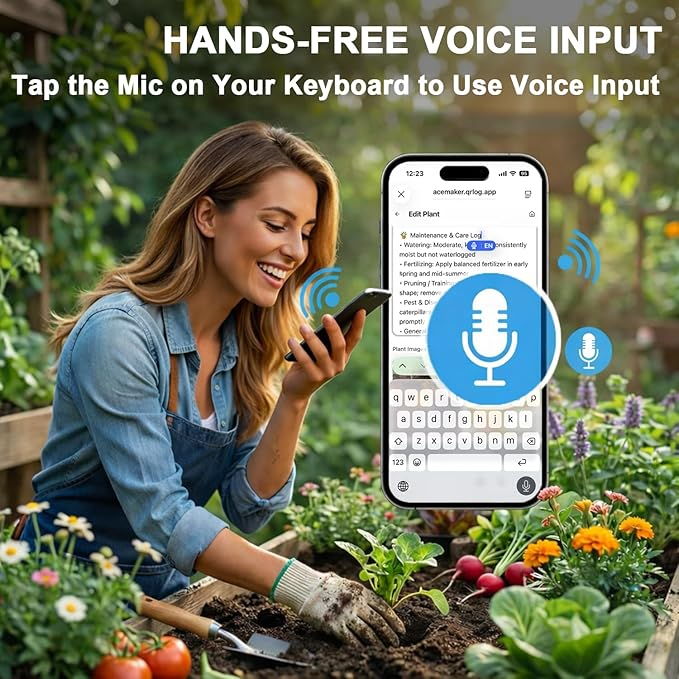QR Plant Labels, Scan-to-Record Plant Care Tracker & Garden Journal, 304 Stainless Steel Outdoor Waterproof Tags Markers for Seeds and Herbs, 20 pcs
