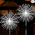 JJGoo Solar Firework Lights, 2 Pack 120 LEDs 2 Lighting Modes Solar Garden Lights Outdoor Waterproof for Yard Patio Walkway Pathway Party Wedding Christmas Decorative- Cool White