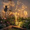 Solar Watering_Can with Lights, Featuring Metal Cat Silhouette Garden Ornament Festive Gift for Women, Waterproof Outdoor Decor for Backyard Paths and Lawn