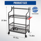 Mythinglogic Garden Tool Organizer for Garage, Yard Tool Rack with Wheels, Garage Organizers and Storage Holder for Yard Tools (Deluxe Tower)