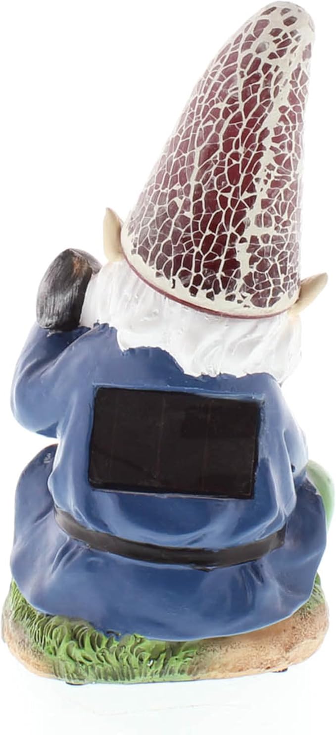 Gardening Gnome Solar Statue 3.75x3.5x7.25